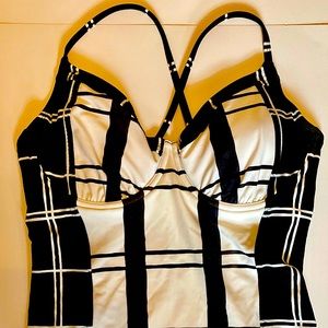 Athlete swimsuit, 38DD, tall, classic black and white. Like new, never worn.